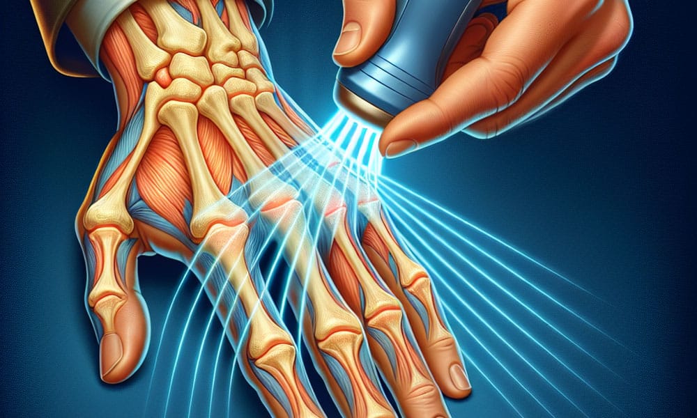 mano che fa terapia ad ultrasuoni